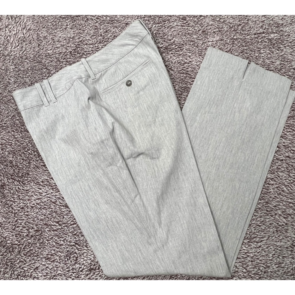 Banana Republic Contoured Fit Dress Pants Womens 12 Gray Stretch Straight Leg - Picture 12 of 13